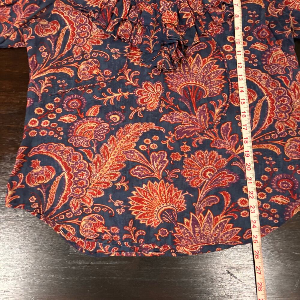 Ralph Lauren Ruffle Collar Paisley Blouse | Boho Chic Cottagecore | Size Large - Picture 8 of 8
